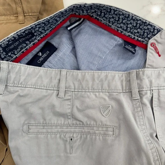 Lot of 2 Daniel Cremiuex Comfort Stretch Chino Shorts Mens 33 Beige Gray Cotton - Picture 8 of 12
